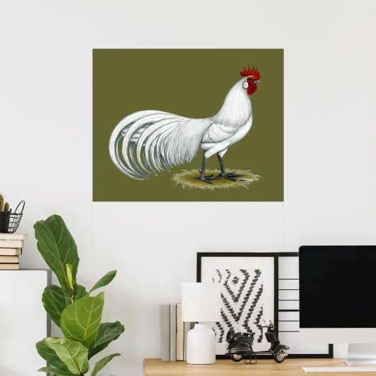 Phoenix: Weißer Rooster Poster (Heimbüro)