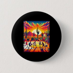 Phoenix Wüsten-Sonnenuntergang Basketball_ Hitzewe Button