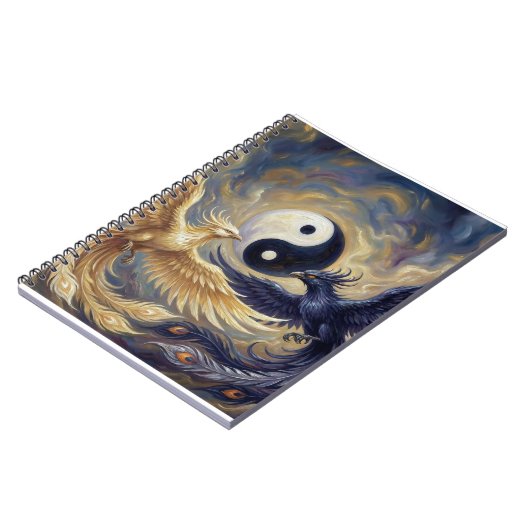 Phoenix Yin Yang Balance Notebook Notizblock (Linke Seite)