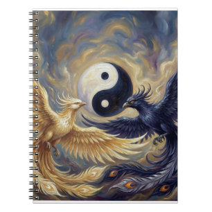 Phoenix Yin Yang Balance Notizbuch Notizblock