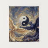Phoenix Yin Yang Wall Tapestry Wandteppich (Vorderseite)