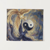 Phoenix Yin Yang Wall Tapestry Wandteppich (Vorderseite (Horizontal))