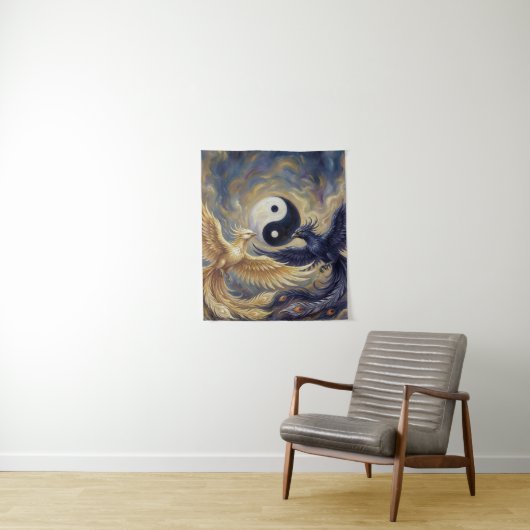 Phoenix Yin Yang Wall Tapestry Wandteppich (Beispiel)