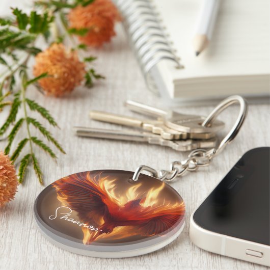 Phoenix Zunehmender Name Inspirierend Schlüsselanh Schlüsselanhänger (Vorderseite rechts)