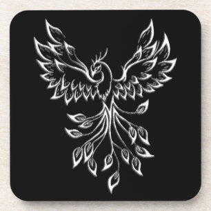 Phoenixanstiege auf schwarz getränkeuntersetzer