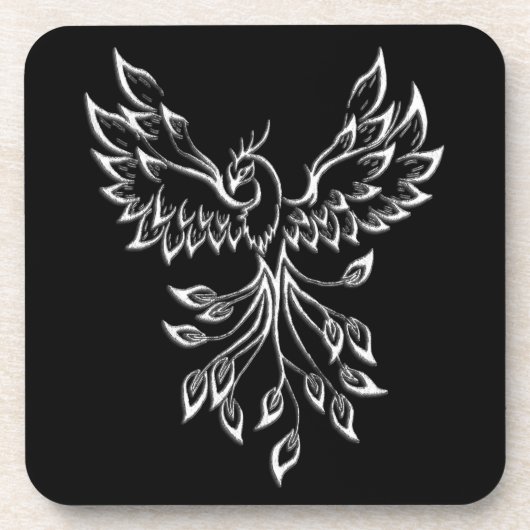Phoenixanstiege auf schwarz getränkeuntersetzer (Vorderseite)