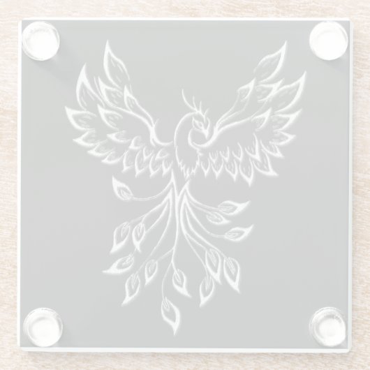 Phoenixanstiege auf schwarz glasuntersetzer (Rückseite)
