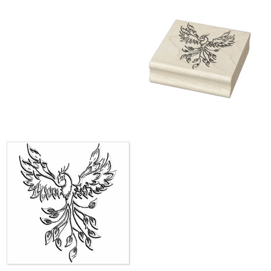 Phoenixanstiege auf schwarz gummistempel (Stempel)