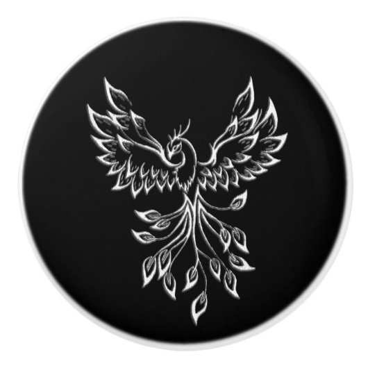 Phoenixanstiege auf schwarz keramikknauf (Vorderseite)