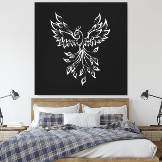 Phoenixanstiege auf schwarz leinwanddruck (Insitu (Schlafzimmer))