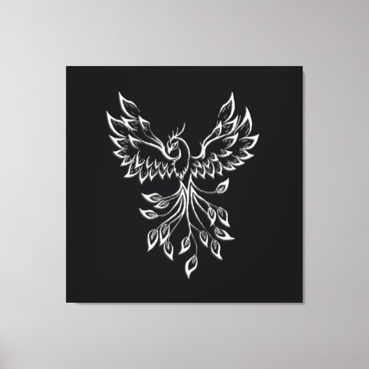 Phoenixanstiege auf schwarz leinwanddruck (Vorderseite)