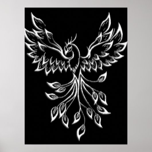 Phoenixanstiege auf schwarz poster (Vorne)
