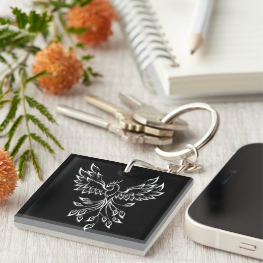 Phoenixanstiege auf schwarz schlüsselanhänger (Vorderseite rechts)