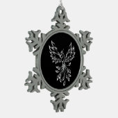 Phoenixanstiege auf schwarz schneeflocken Zinn-Ornament (Links)