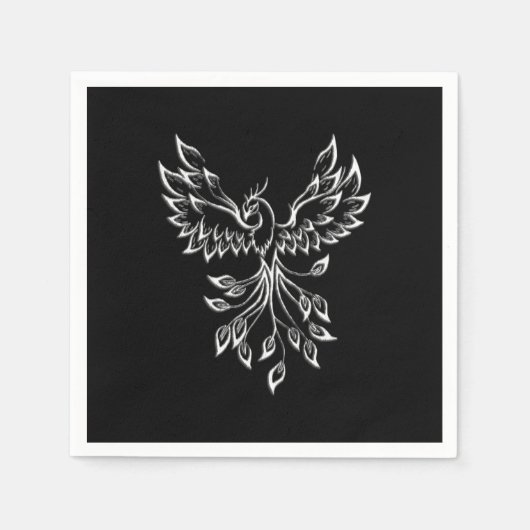 Phoenixanstiege auf schwarz serviette (Vorderseite)