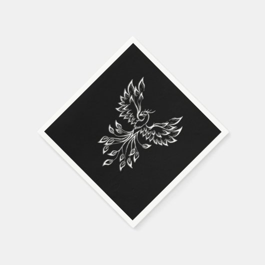 Phoenixanstiege auf schwarz serviette (Ecke)