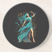 Phoenixerinnen Silhouette in einem fließenden Unte Getränkeuntersetzer (Vorne)