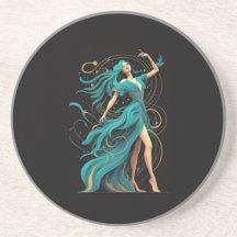 Phoenixerinnen Silhouette in einem fließenden Unte