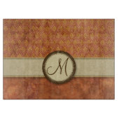 Phoenixes Feuer-Feder-Muster mit Monogramm Schneidebrett (Vorderseite)