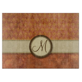 Phoenixes Feuer-Feder-Muster mit Monogramm Schneidebrett