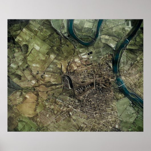 Phoenixville Mont Clare 1937 Luftkarte PA Poster (Vorne)