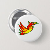 Phoenixvogel mit mythischem Feuerbrand Button (Vorne & Hinten)