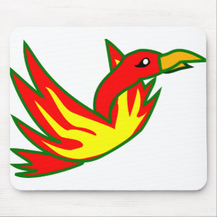 Phoenixvogel mit mythischem Feuerbrand Mousepad