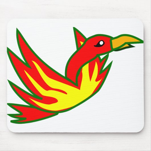 Phoenixvogel mit mythischem Feuerbrand Mousepad (Vorne)