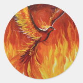 Phoenixvogel Runder Aufkleber (Vorderseite)