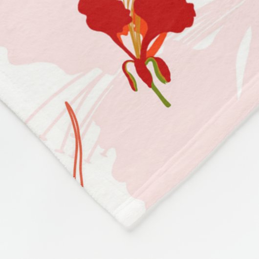 Phoenixvogel und Phoenix-Blume Nahtloses Muster Fleecedecke (Ecke)