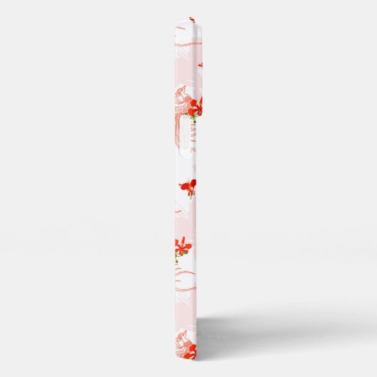 Phoenixvogel und Phoenix-Blume Nahtloses Muster iPhone Hülle (Rechte Seite)