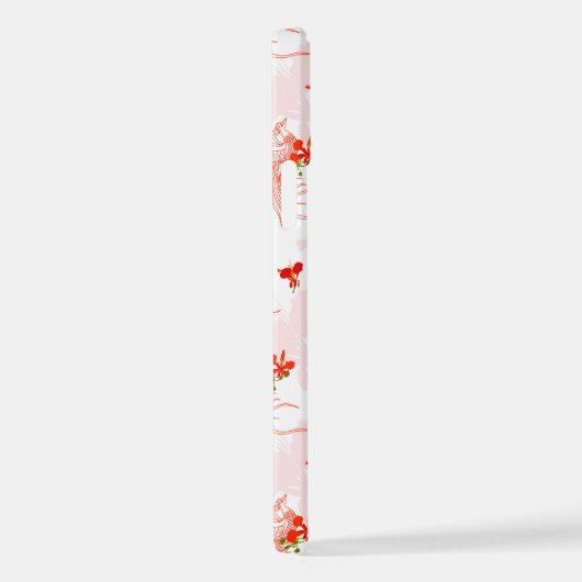 Phoenixvogel und Phoenix-Blume Nahtloses Muster iPhone Hülle (Rechte Seite)