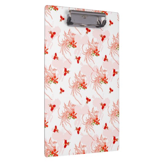 Phoenixvogel und Phoenix-Blume Nahtloses Muster Klemmbrett (Rechts)