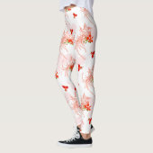 Phoenixvogel und Phoenix-Blume Nahtloses Muster Leggings (Links)
