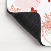 Phoenixvogel und Phoenix-Blume Nahtloses Muster Mousepad (Ecke)