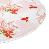 Phoenixvogel und Phoenix-Blume Nahtloses Muster Schneidebrett (Ecke)