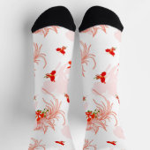 Phoenixvogel und Phoenix-Blume Nahtloses Muster Socken (Oben)