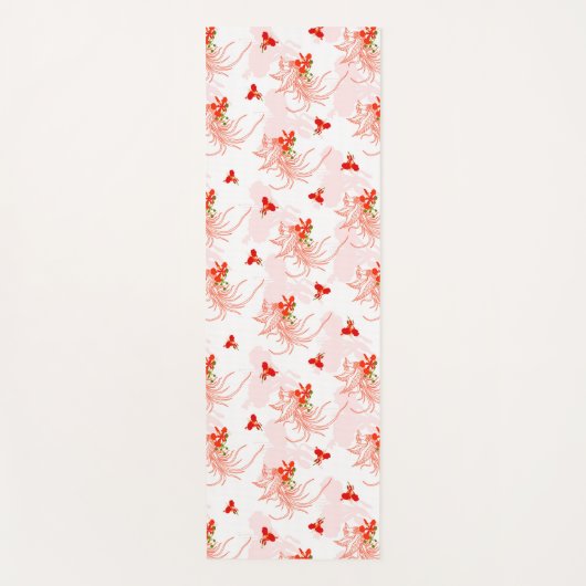 Phoenixvogel und Phoenix-Blume Nahtloses Muster Yogamatte (Vorderseite)
