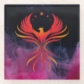 Phoennix Wings Open Glasuntersetzer (Vorderseite)