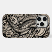 Phone Bone Scrimshaw Dolphin iPhone Hülle (Rückseite (Horizontal))