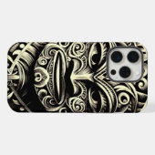 Phone Bone Scrimshaw Tiki iPhone Case Hülle (Rückseite (Horizontal))