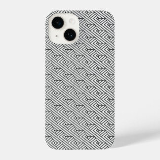 Phone Case Black Pattern Line Cube Geometry Simple iPhone 14 Hülle