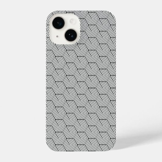Phone Case Black Pattern Line Cube Geometry Simple iPhone Hülle (Rückseite)