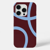 Phone Case – Blue Lines on Burgundy (Rückseite)