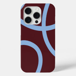 Phone Case – Blue Lines on Burgundy