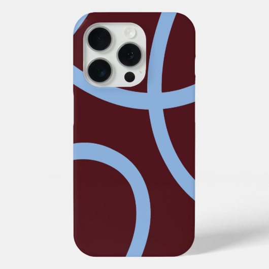 Phone Case – Blue Lines on Burgundy (Rückseite)
