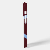 Phone Case – Blue Lines on Burgundy (Rückseite / Links)