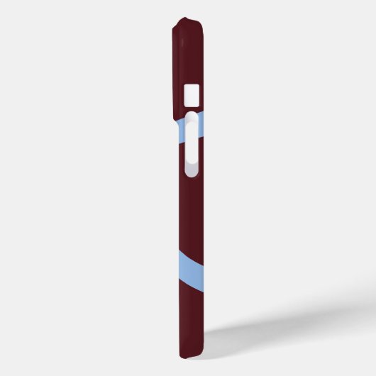 Phone Case – Blue Lines on Burgundy (Rückseite / Links)
