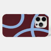 Phone Case – Blue Lines on Burgundy (Rückseite (Horizontal))