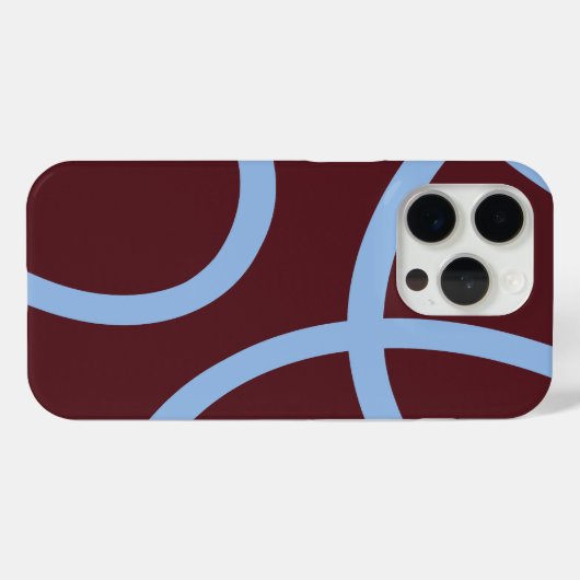 Phone Case – Blue Lines on Burgundy (Rückseite (Horizontal))